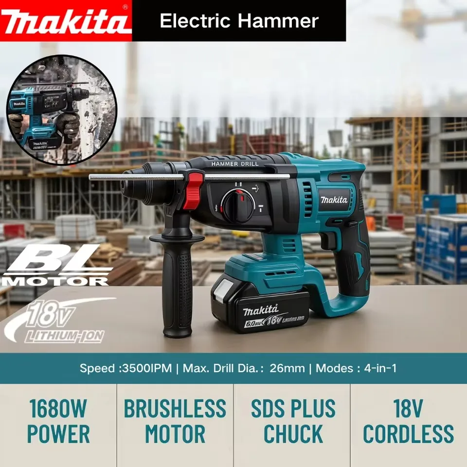 Power Tools Router - Makita 26MM Brushless Electric Hammer Drill