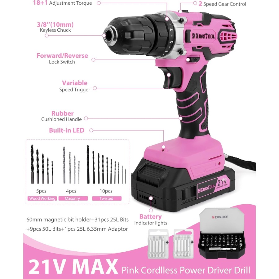 267-Piece Tool Kit Set - Pink  – Power Tools Pink recenzja i cena