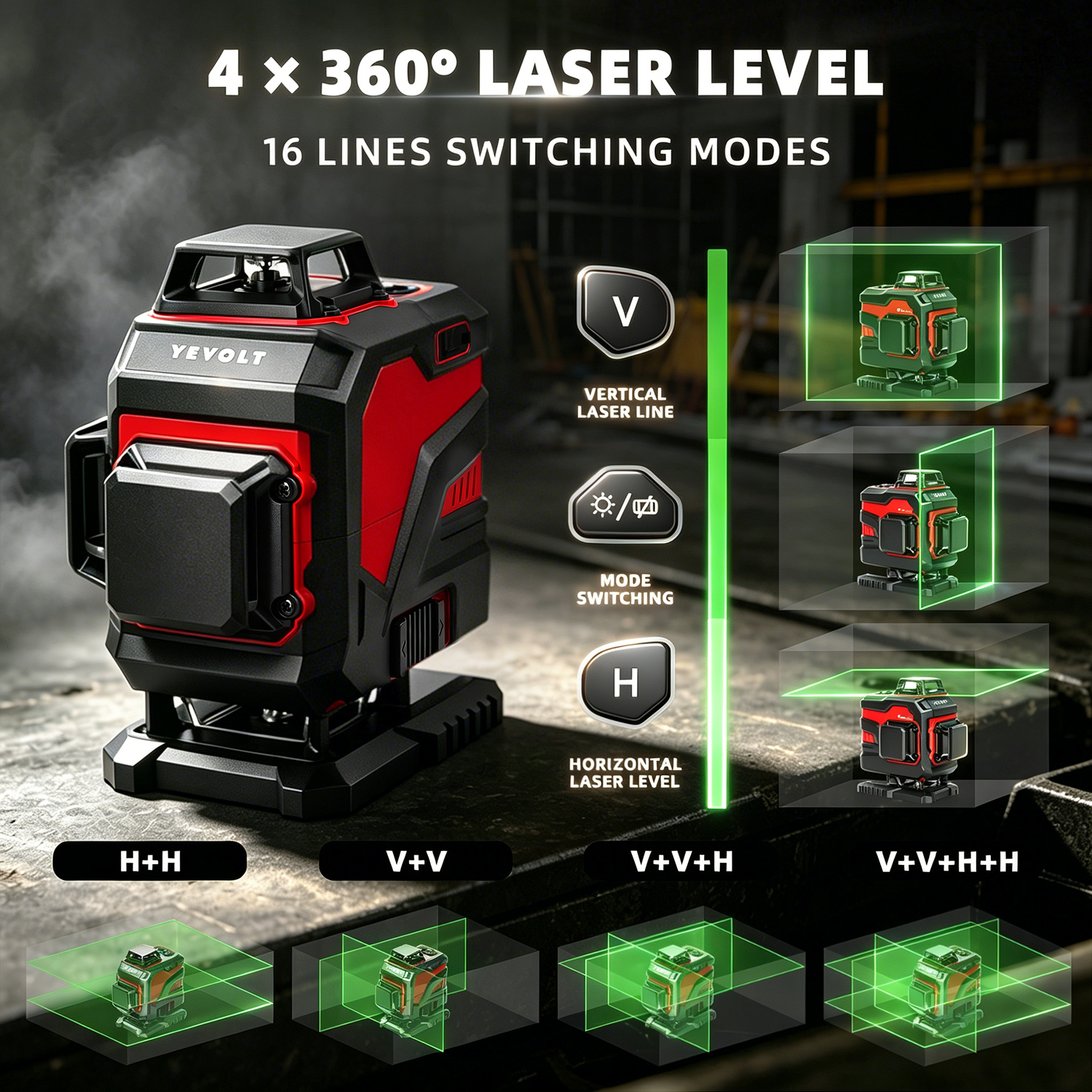 YEVOLT YVGLL4XS16 16 Lines 4-P – Power Tools Green recenzja i cena
