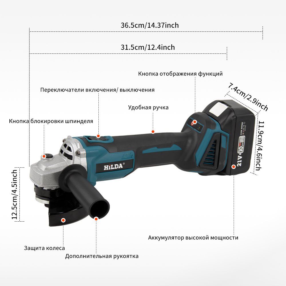 HILDA 21V Brushless Angle Grin – Power Tools Pink recenzja i cena