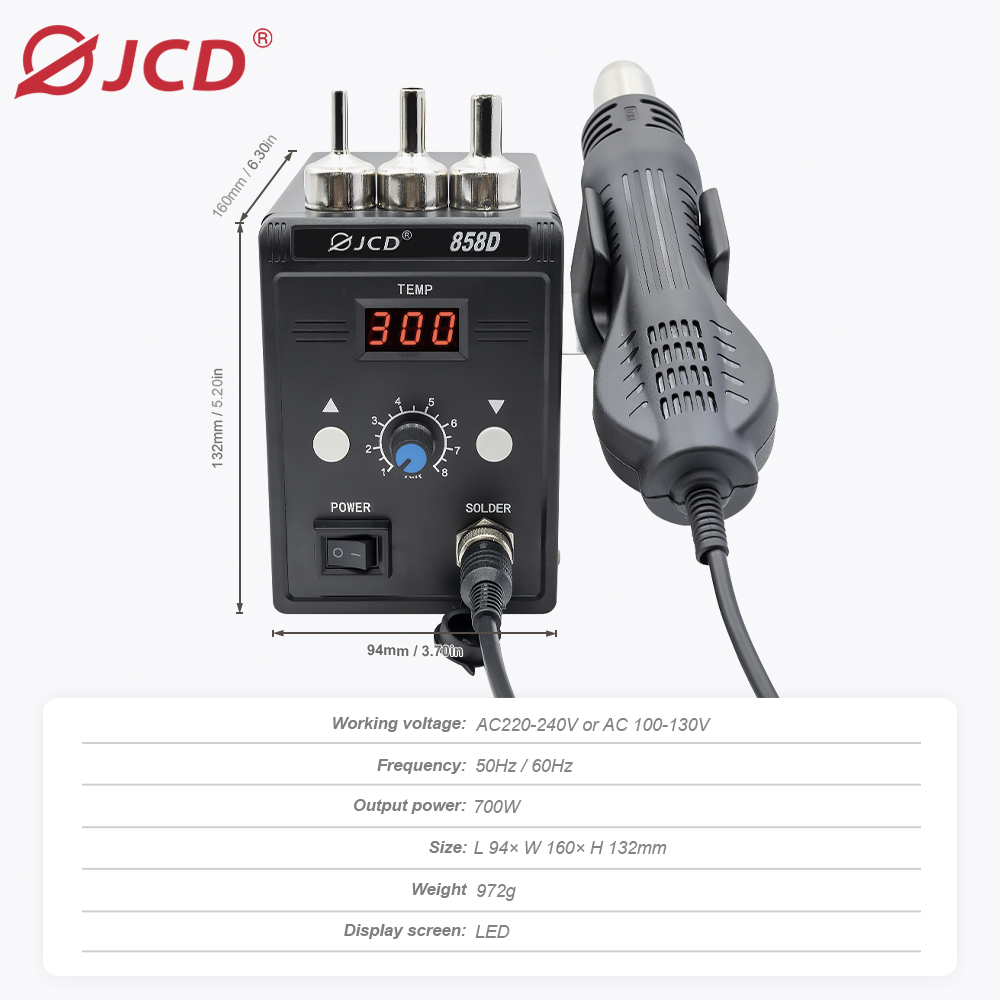 JCD Hot Air Gun 858D BGA Rewor – Heat Gun Variable recenzja i cena