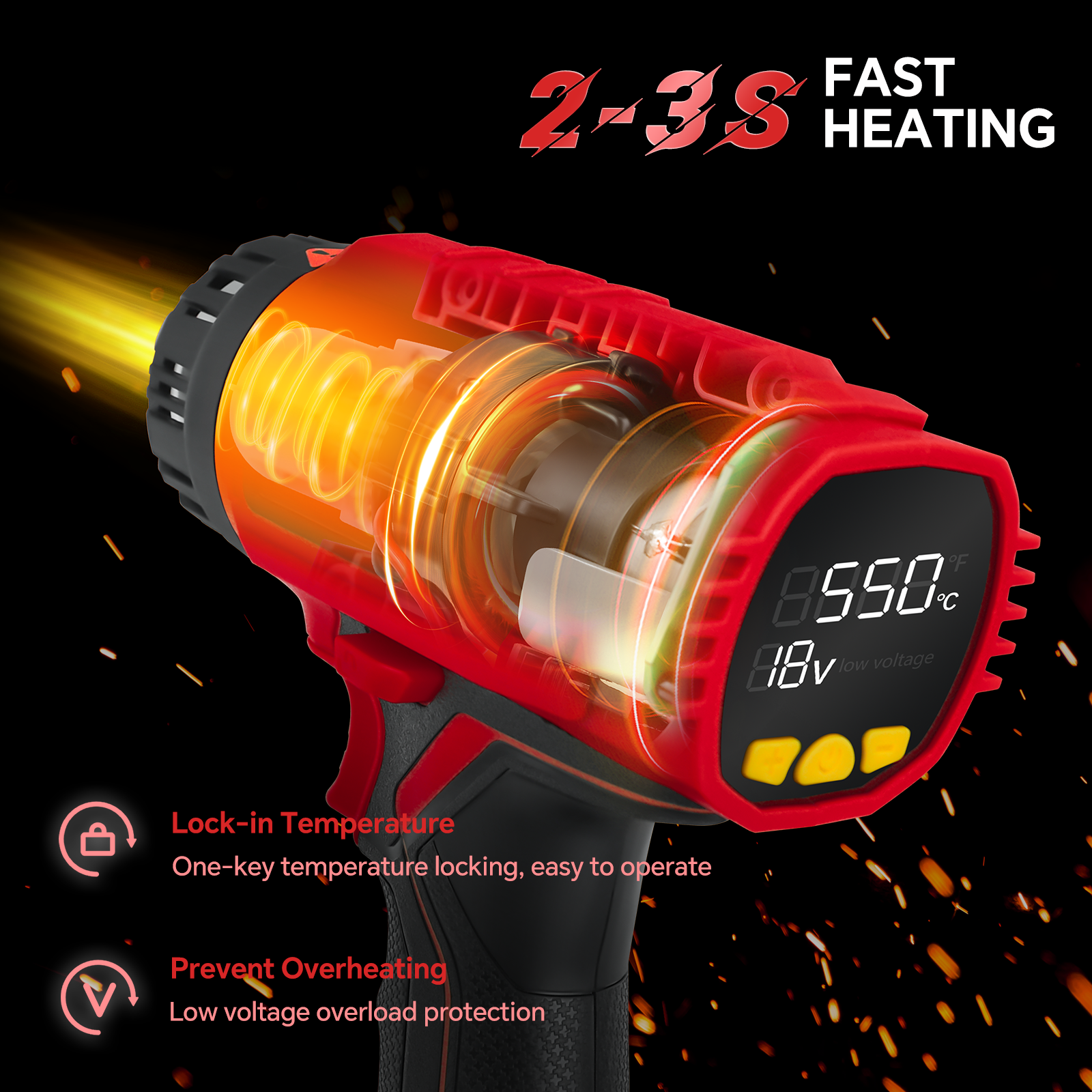 400W Cordless Heat Gun 50℃-550 – Heat Gun Variable recenzja i cena