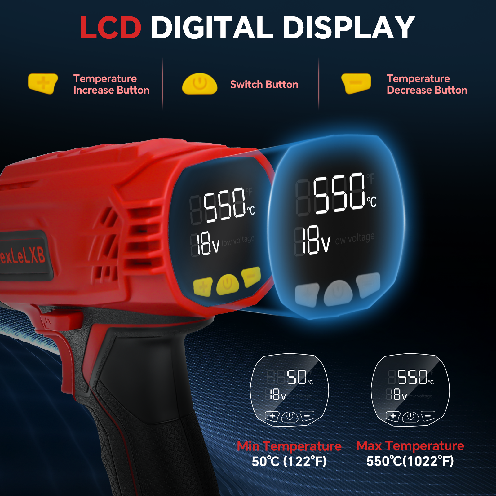 400W Cordless Heat Gun 50℃-550 – Heat Gun Variable recenzja i cena