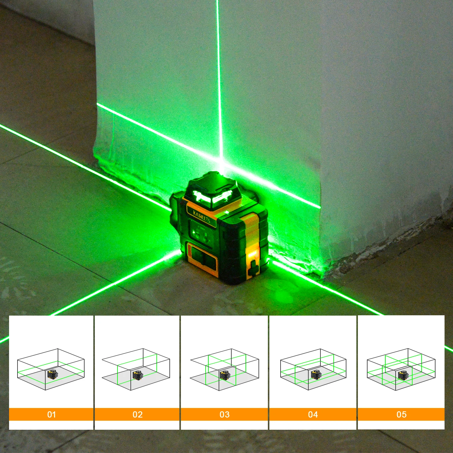 KAIWEETS KT360A 3D Cross Line  – Power Tools Green recenzja i cena