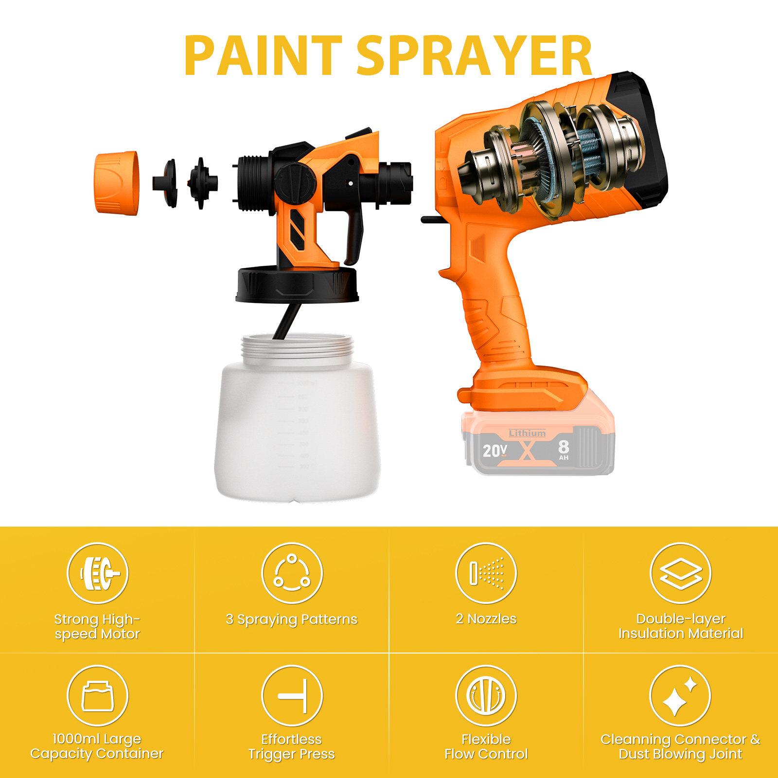1000ML Electric Spray Gun For  – Power Tools Windows recenzja i cena